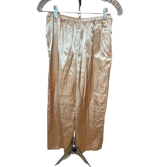 Vintage Claire’s Rose Champagne Embroidered Flannel Lined Pajama Set Sz S - Picture 2 of 12